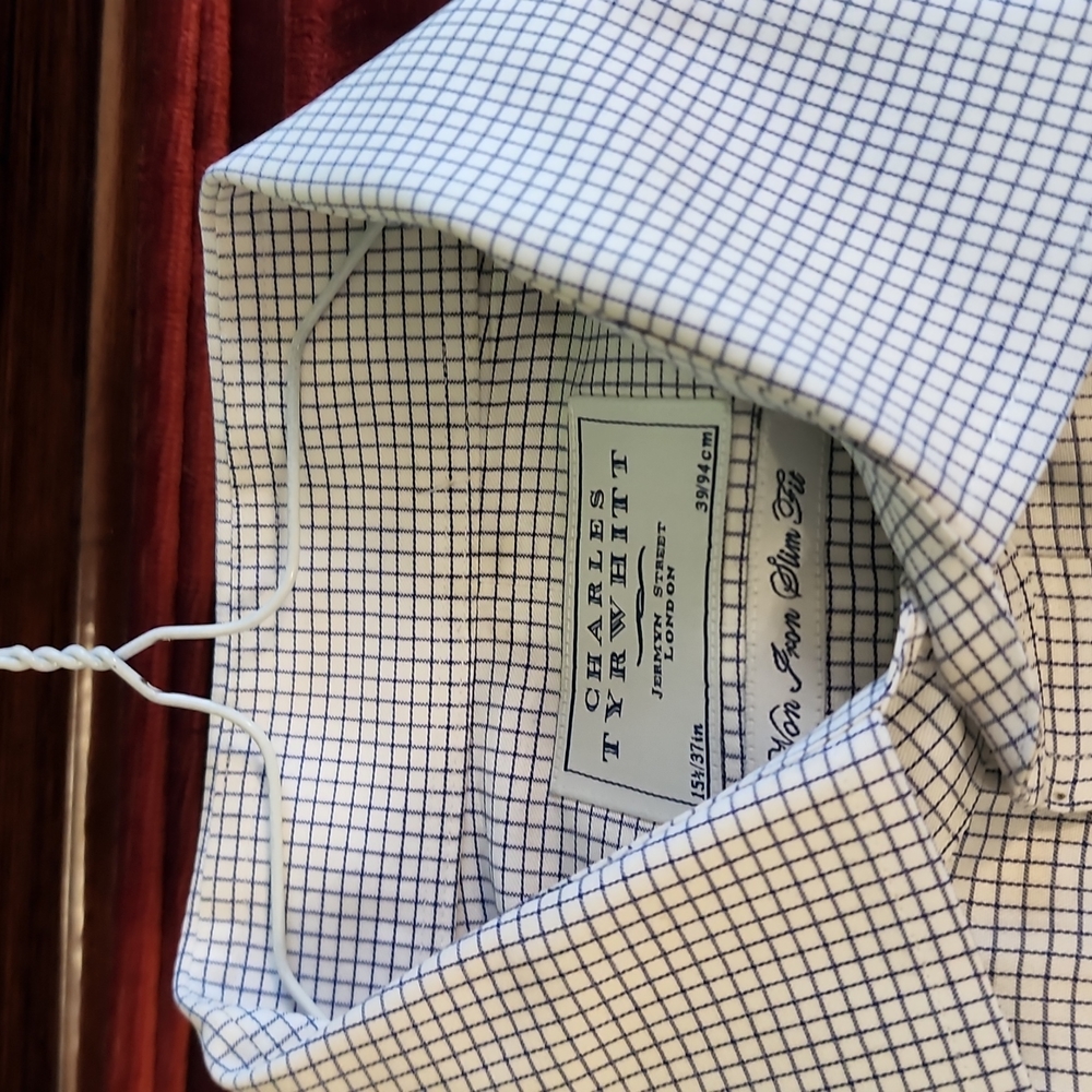 Charles Tyrwhitt slim fit dress shirt 15 1/2 37in.